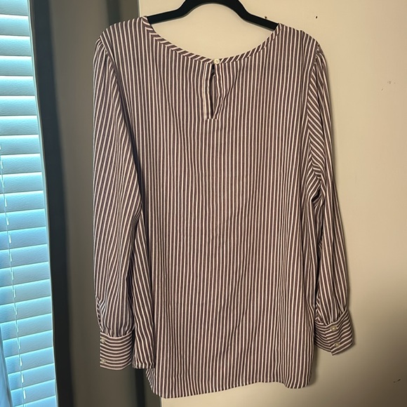 Loft Plus Long Sleeve Striped Blouse - Picture 4 of 4